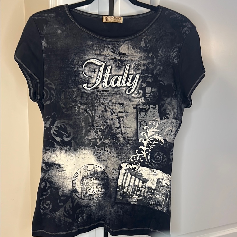 Blue Canyon Black Italy Graphic Tee